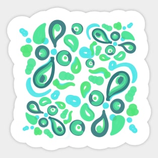 Green Pattern paint abstract Sticker